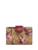 Coach Medium Corner Zip Wallet In Signature Canvas With Cherry Print Tan