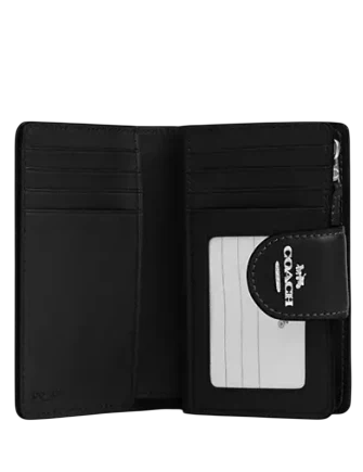 Coach Medium Corner Zip Wallet In Signature Denim Black