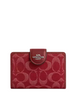 Coach Medium Corner Zip Wallet In Signature Denim True Red 