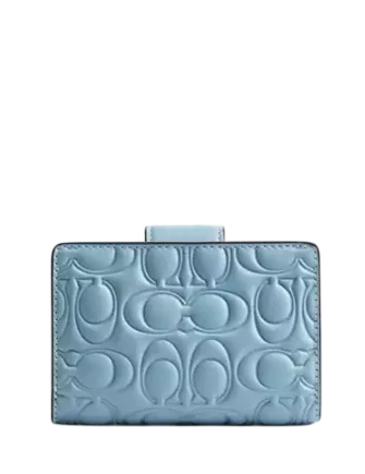 Coach Medium Corner Zip Wallet In Signature Leather Azure