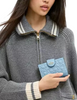 Coach Medium Corner Zip Wallet In Signature Leather Azure