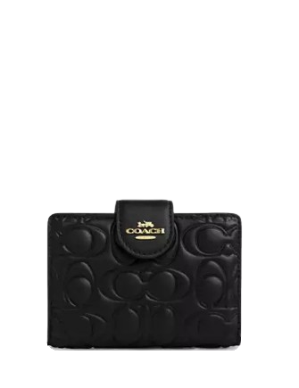 最も完璧な Coach Leather Signature In Wallet Zip Corner Medium 小物