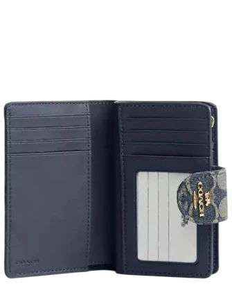 Coach Medium Corner Zip Wallet In Signature Regenerative Cotton Denim
