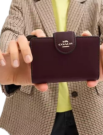 Coach Medium Corner Zip Wallet Merlot