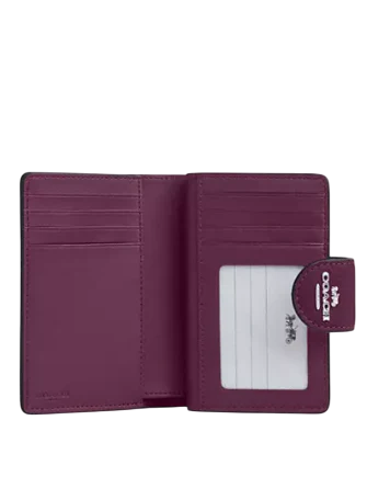 Coach Medium Corner Zip Wallet Plum