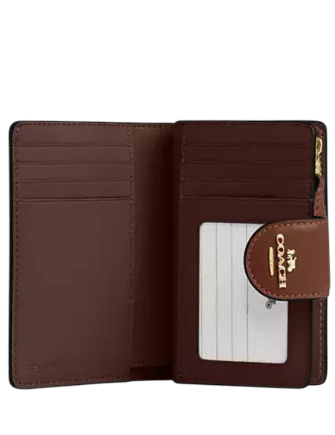 Coach Medium Corner Zip Wallet Redwood