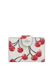 Coach Medium Corner Zip Wallet With Cherry Print Chalk