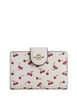 Coach Medium Corner Zip Wallet With Cherry Print Chalk