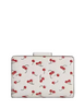 Coach Medium Corner Zip Wallet With Cherry Print Chalk