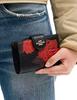 Coach Medium Corner Zip Wallet With Floral Print Black Red