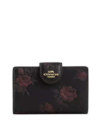 Coach Medium Corner Zip Wallet With Floral Print