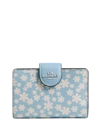 Coach Medium Corner Zip Wallet With Floral Print
