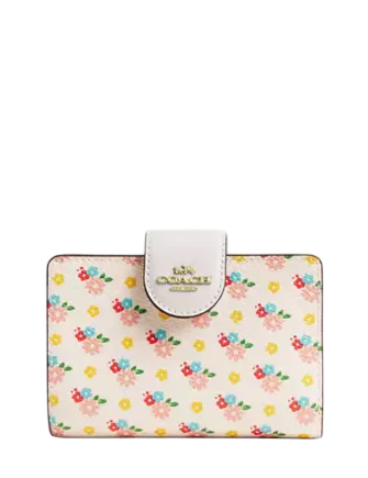 Coach Medium Corner Zip Wallet With Floral Print