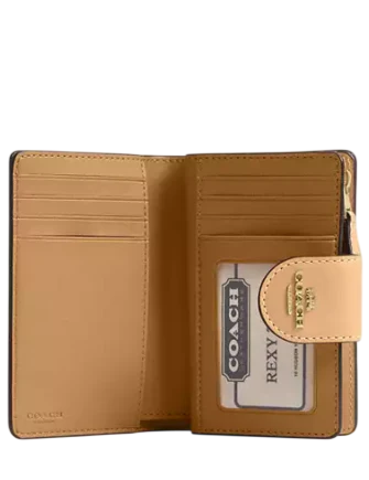 Coach Medium Corner Zip Wallet With Floral Print  Pink