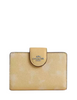 Coach Medium Corner Zip Wallet With Floral Print Washed Yellow