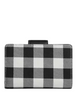 Coach Medium Corner Zip Wallet With Gingham Print Black White