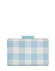 Coach Medium Corner Zip Wallet With Gingham Print Blue