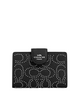 Coach Medium Corner Zip Wallet With Signature Rivets Black