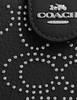 Coach Medium Corner Zip Wallet With Signature Rivets Black