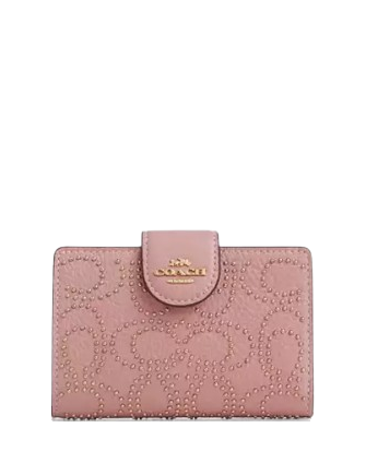 Coach Medium Corner Zip Wallet With Signature Rivets