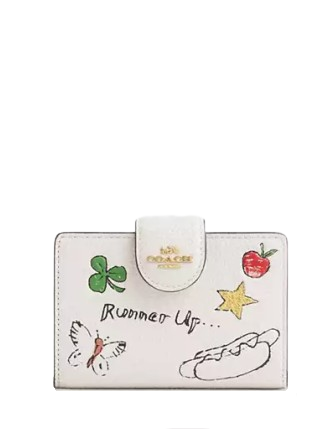 Coach Medium Corner Zip Wallet With Sketch Print