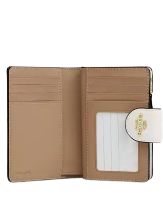 Coach Medium Corner Zip Wallet With Star Print Chalk