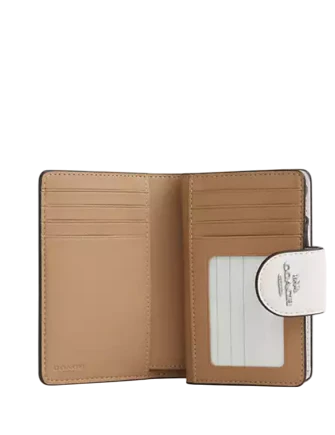 Coach Medium Corner Zip Wallet With Star Print Chalk