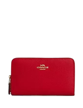Coach Medium Id Zip Wallet Bold Red
