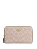 Coach Medium Id Zip Wallet In Signature Canvas Sand Chalk