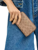 Coach Medium Id Zip Wallet In Signature Canvas Tan Brown