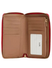 Coach Medium Id Zip Wallet In Signature Canvas Walnut Bold Red