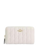 Coach Medium Id Zip Wallet With Quilting Chalk
