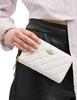 Coach Medium Id Zip Wallet With Quilting Chalk