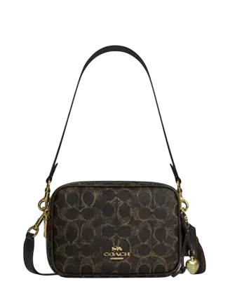 Coach Mini Carey Crossbody Bag In Loved Signature Canvas Brown