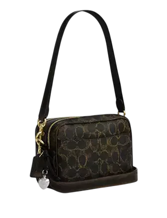 Coach Mini Carey Crossbody Bag In Loved Signature Canvas Brown