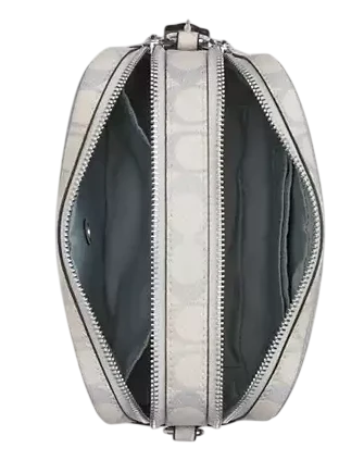 Coach Mini Carey Crossbody Bag In Signature Canvas Chalk Blue