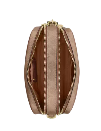 Coach Mini Carey Crossbody Bag In Signature Canvas Tan Brown