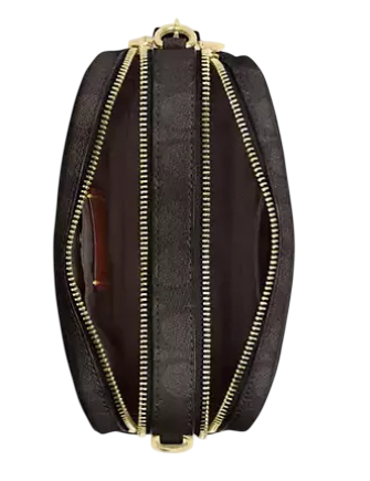 Coach Mini Carey Crossbody Bag In Signature Canvas Walnut Brown