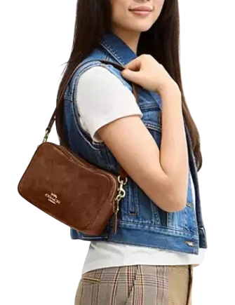 Coach Mini Carey Crossbody Bag Warm Brown