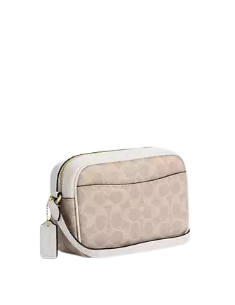 Coach Mini Jamie Camera Bag In Signature Canvas Sand Chalk