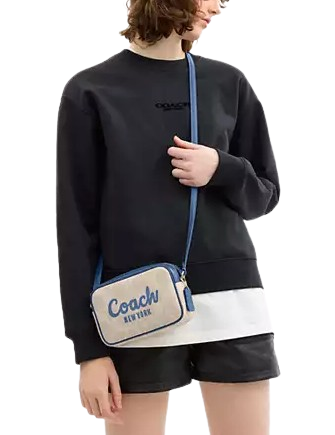 Coach Mini Jamie Camera Bag In Signature Canvas With Coach Print Sand Pacific Bright Mineral