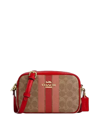 Coach Mini Jamie Camera Bag In Signature Canvas With Stripe