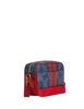 Coach Mini Jamie Camera Bag In Signature Canvas With Varsity Stripe Denim Bold Red