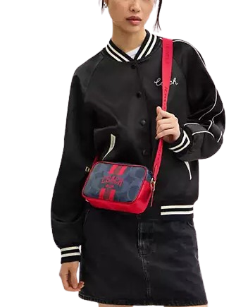 Coach Mini Jamie Camera Bag In Signature Canvas With Varsity Coach Mini Jamie Camera Bag In Signature Canvas With Varsity