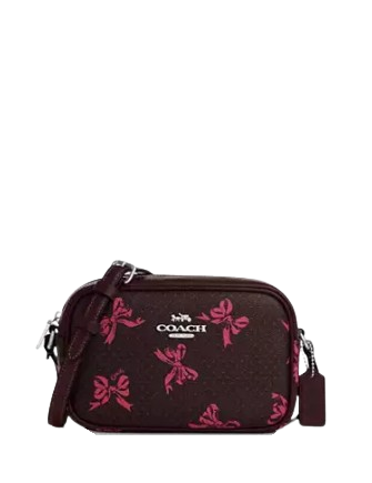 Coach Mini Jamie Camera Bag With Bow Print  Merlot 