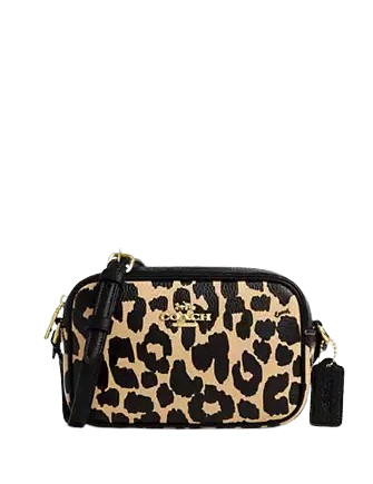 Coach Mini Jamie Camera Bag With Leopard Print