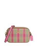 Coach Mini Jamie Camera Bag With Plaid Print Pink