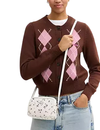 Coach Mini Jamie Camera Bag With Star Print Chalk