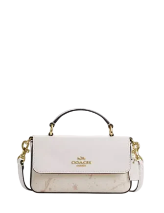 Coach Mini Josie Top Handle Bag With Star Print Chalk