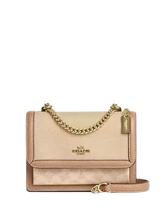 Coach Mini Klare Crossbody Bag In Colorblock Signature Canvas Dark Natural